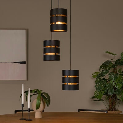 Lucide Rosas 3-osainen riippuvalaisin musta